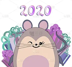小的,老鼠,图标,鼠年,可爱的,传统,传统节日,动物,问候