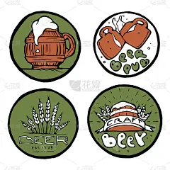 啤酒酒吧海报，贴纸，标志