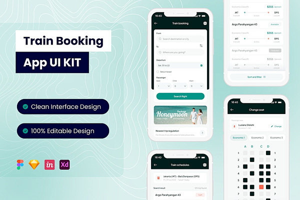 火车预订手机应用APP UI KIT