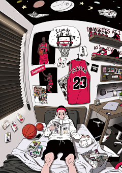 赵闯JrMn采集到插画Basketball