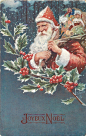 All things Christmas / Joyeux Noel ~ Santa with toys, holly, 1908
圣诞老人，1908