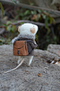 lizzywolfswood:

Little Traveler Mouse on Etsy. x#趣图#
