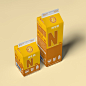 牛奶包装盒子 : A simple milk cartons