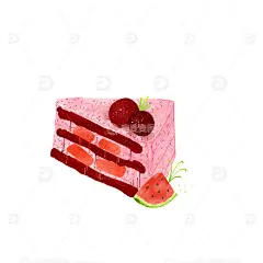 西瓜杨梅蛋糕插画高清模板免费下载-趣麦麦图