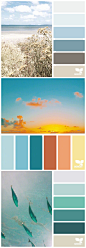 一份超棒的夏日清爽颜色搭配表！生活中及设计当中都能用到，实用需转！#素材推荐# ​​​​