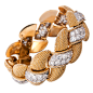 Important and FineBraided Yellow Gold and Diamond Bracelet