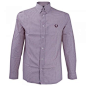 Fred Perry Laurel Wreath Fred Perry Laurel Tab Collar Gingham Maroon Shirt M9115