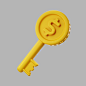 3d-golden-key-with-dollar-coin_23-2148938934