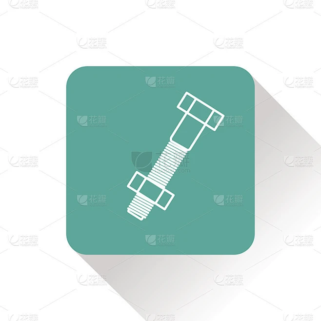 螺栓和螺母图标，矢量插图素材-花瓣网
