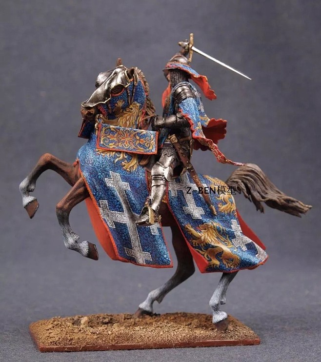 金属兵人纵马战斗的法国骑士让德aulon