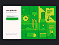 Sign up page for Evernote | Web Illustration clean design green illustration green web page illustration log in management notes organization planning project planning registration screen sign in sign up storage tasks ui ui illustration vector illustratio
