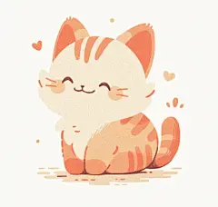 咒语分享✨猫咪涂鸦简笔画扁平风AIGC - 小红书-花瓣网