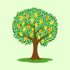 色彩鲜艳柠檬树插画图示