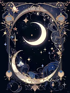 商用素材｜星月卡片框 - 小红书