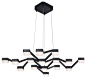 Sonneman Lattice 16 Light LED Multi Light Pendant, Satin Black modern-chandeliers