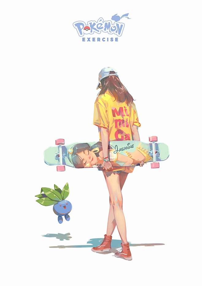 滑板少女