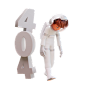 带有 404 错误 3d 插图的太空人