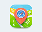 Travel icon concept ios travel icon pin compass flat iphone apple navigation