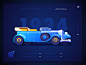 Retro Car Illustration webdesign vector ux userinterface ui retrocar racing illustration graphicdesign flatdesign flat design
