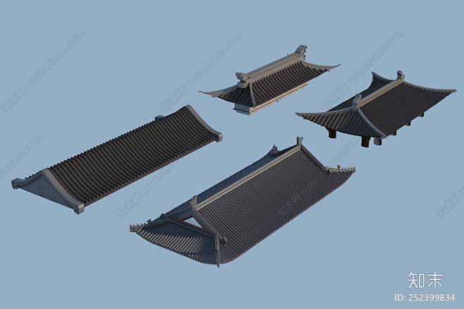 中式屋顶3D模型下载【ID:252399...