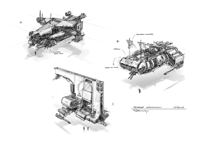 Ryan Dening Dropship Concept Art Tutorial – Part 1: Thumbnails : Ryan ...