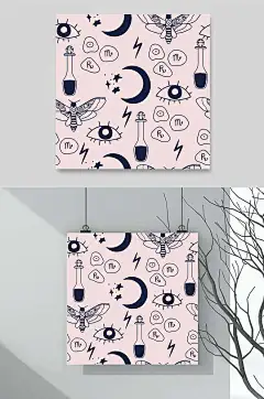 手绘简笔画动植物图案矢量素材-众图网