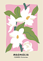 小众花朵插图抽象海报北欧小清新植物花卉插画矢量AI素材 (5)
