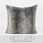 MISS LAPIN/简约现代设计师样板房沙发床头抱枕/渐变灰色毛绒方枕