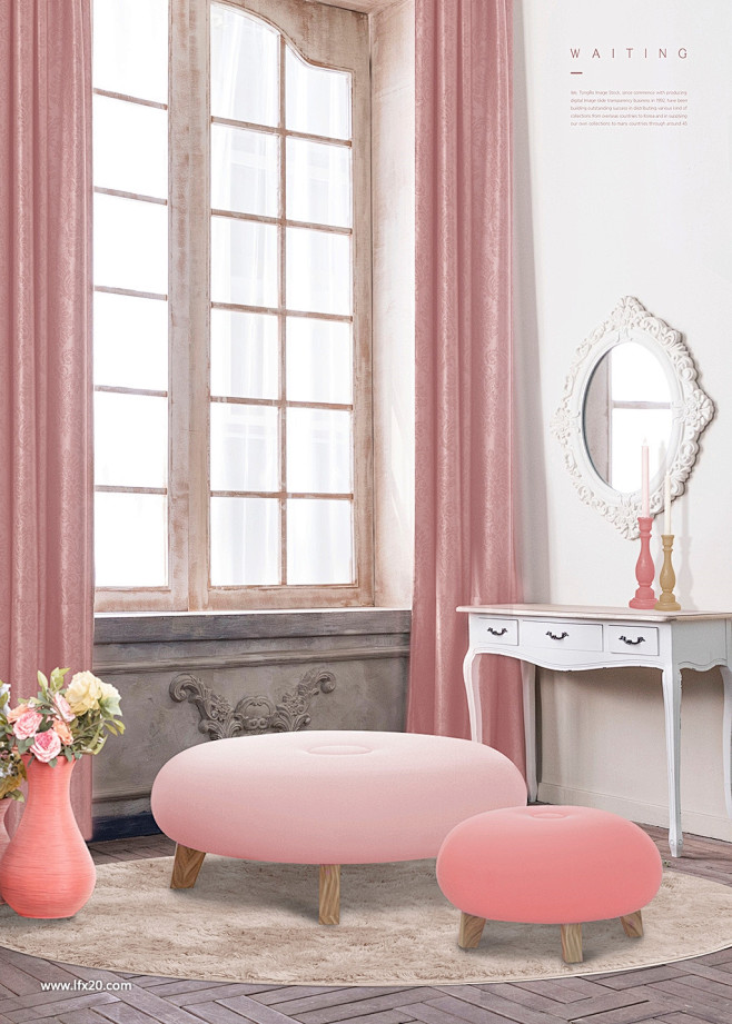 欧式现代家具椅子沙发香花花纹背景设计海报