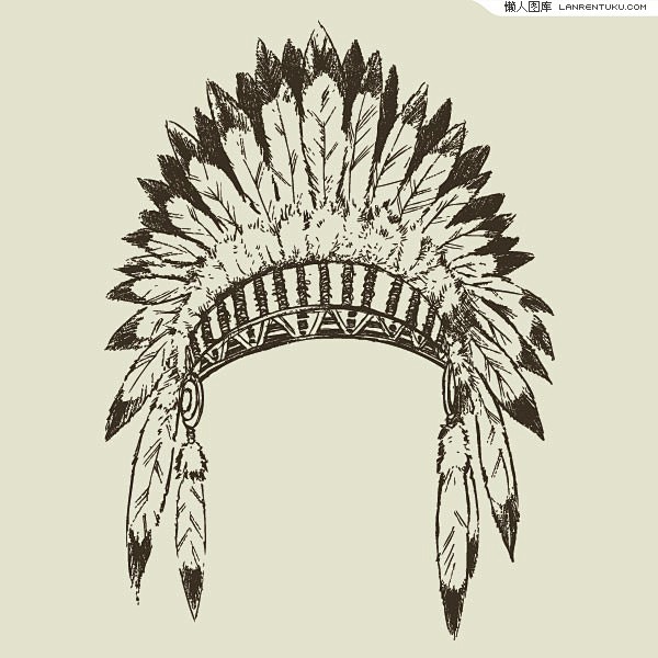 印第安部落首领帽子矢量素材