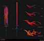 These are some representations of the transformative blood weapons Ezra wields. The "blood temperature" rises as Ezra executes diverse combos.