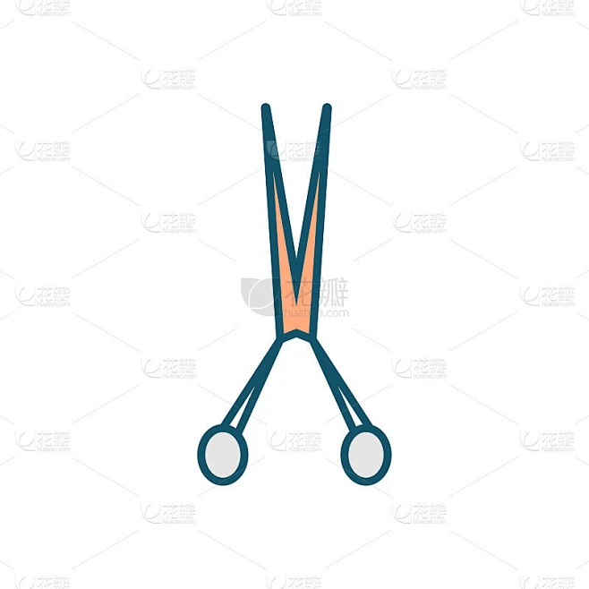 Scissors icon vector line art colorful素材-花瓣网