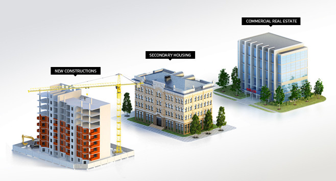 建筑模型,图标,房子,高楼,建筑效果图图...