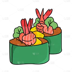 扁平潮酷美食贴纸-SVG-寿司2