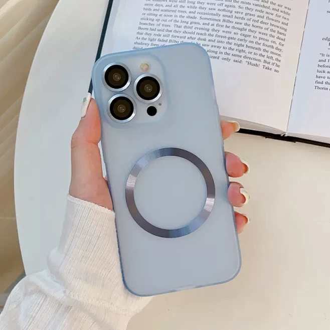 森爽 简约磨砂CD纹磁吸适用iPhone...