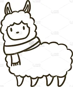 矢量,绘画插图,羊驼,热,贺卡,背景分离,十二生肖,哺乳纲,动物,户外