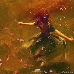 绘画欣赏超话 来自于美丽的四川成都的小姐姐，她采用了插画的风格，把插画元素融入油画里面，并能把油画语言表达出来。#油画##遇见艺术##美术##色彩# 2广州 ​​​​