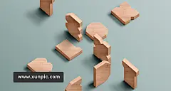 木块文字模版Block Wood Psd Text Effect 设计模板 