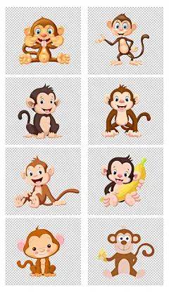 手绘卡通动物齐天大圣孙猴子png免扣素材
