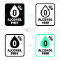 营养成分标签,无酒精,时区,安全的,信息符号,饮料,含酒精饮料,数字0,健康保健,免费