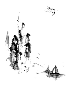 PS素材中国风国画墨迹笔刷PSD 水墨笔触古典风格古风图库JPG背景