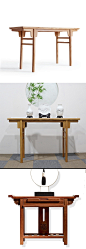 老榆木现代新中式实木家具条案翘头案案台供桌条几玄关桌可定制-淘宝网