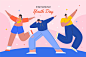Flat international youth day background
