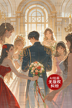 AI版权图库采集到【原创】AI多人 群像 后宫
