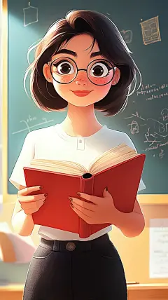 卡通感恩手绘人物教师插画老师形象节日