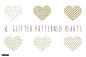 现代时尚爱心形状设计素材Glitter patterned gold hearts clip a 设计模板 