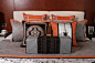 璞栎家居 原创设计样板房床品 新中式橙色灰色 多件套床品-淘宝网