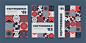 Postmodern business cover collection Free Vector