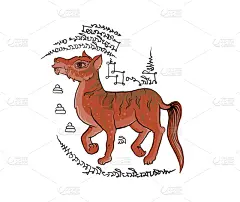 动物,传统,可爱的,白色,哺乳纲,艺术,绘制