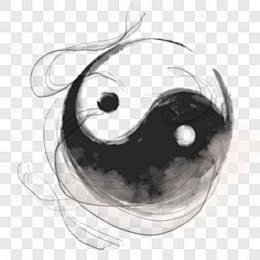 水墨太极八卦元素不规则图形PNG图片➤来...